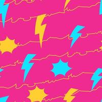 Seamless Retro 80sboomlightningbolt Pattern Background vector