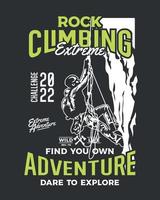 Mountain Rock Climbing Adventure Design vector