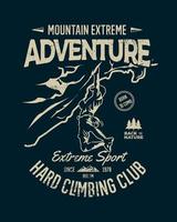 Mountain Cliff Climbing Adventure Design vector