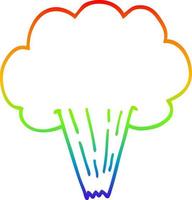 rainbow gradient line drawing cartoon gust of air vector