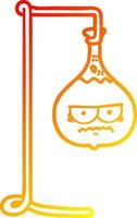 warm gradient line drawing angry cartoon science experiment vector