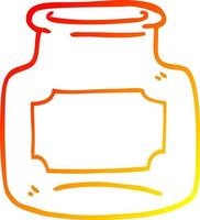 warm gradient line drawing cartoon empty jar vector