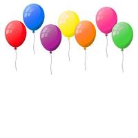 White background with lots of colorful flat helium balloons. vector