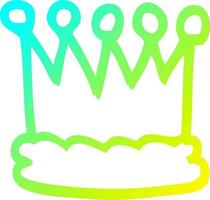 cold gradient line drawing cartoon crown vector
