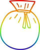 rainbow gradient line drawing cartoon tied sack vector