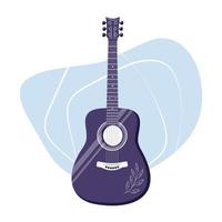 ilustración vectorial de guitarra acústica elegante vector