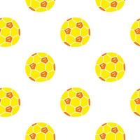 White seamless pattern with doodle colorful football balls. vector