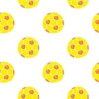 White seamless pattern with doodle colorful football balls. vector