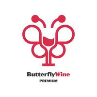 Butterfly Wine logo vector