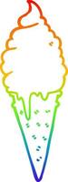 rainbow gradient line drawing cartoon ice cream vector