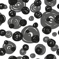 Simple seamless pattern with random black and grey round spots. vector