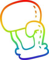 rainbow gradient line drawing cartoon boxing glove vector