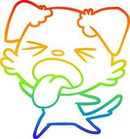 rainbow gradient line drawing cartoon disgusted dog vector