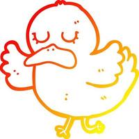 warm gradient line drawing cartoon duck vector