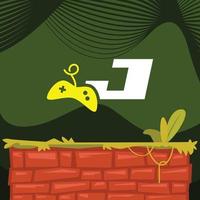 juego alfabeto j logo vector