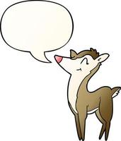 cartoon deer and speech bubble in smooth gradient style vector