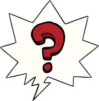 cartoon question mark and speech bubble vector