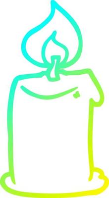 cold gradient line drawing cartoon candle