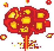 Printexplosion pixel art, Video game explosion animation flame pixel art. vector