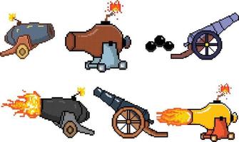 great wall cannon pixel art. vector