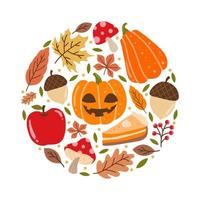 Apple Picking Pumpkin Hunting Icon Creative Layout vector