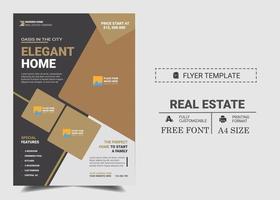 Real estate Flyer brochure design, business cover size A4 template, geometric vector