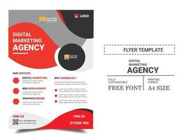 plantilla de volante de agencia de marketing digital folleto premium ilustración vectorial estilo profesional corporativo en papel de folleto de tamaño a4 vector