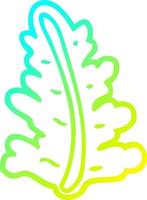 cold gradient line drawing cartoon leaf vector