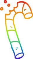 rainbow gradient line drawing cartoon xmas candy cane vector
