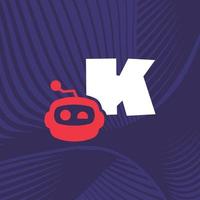 Robot Alphabet K Logo vector