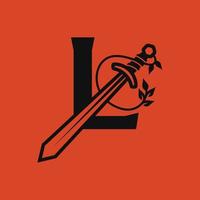 Sword Alphabet L Logo vector