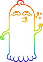 rainbow gradient line drawing cartoon ghost vector