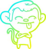 cold gradient line drawing funny cartoon monkey vector