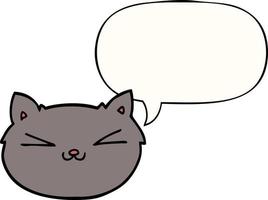 gato de dibujos animados feliz y burbuja del habla vector