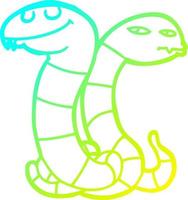 cold gradient line drawing cartoon snakes vector