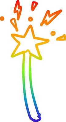 rainbow gradient line drawing magic star wand