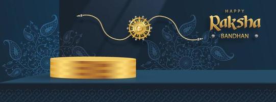 Raksha Bandhan 3d Podium round stage style for the Indian festival vector