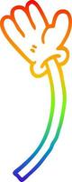 rainbow gradient line drawing cartoon hand gesture vector