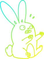 cold gradient line drawing cartoon startled rabbit vector