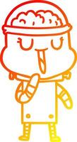 warm gradient line drawing happy cartoon robot vector