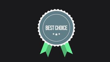 Best-Choice-Badge-Animation. Verkaufsförderung, Werbung, Marketing, Website. video