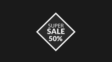 super sale 50 percent off word animation use for landing page,website, Blog, sale promotion, advertising, marketing. on transparent background with alpha channel video