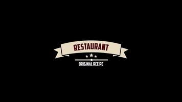 animation de mot de recette originale de restaurant vidéo graphique de mouvement avec canal alpha, utilisation d'arrière-plan transparent pour la bannière de site Web, le coupon, la promotion des ventes, la publicité, le marketing video