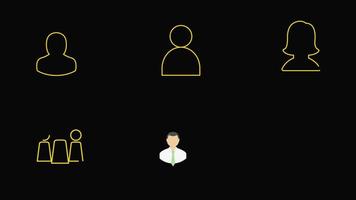 benutzerpersonensymbole stellen animation mit transparentem hintergrund ein video