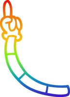 rainbow gradient line drawing cartoon retro hand gestures vector