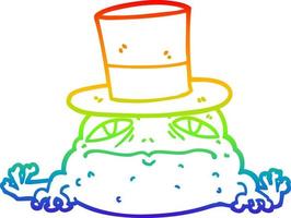 rainbow gradient line drawing cartoon rich toad vector