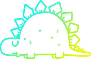 cold gradient line drawing cartoon prehistoric dinosaur vector
