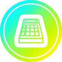 math calculator circular in cold gradient spectrum vector