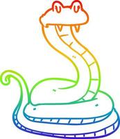 rainbow gradient line drawing cartoon snake vector