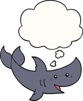 cartoon shark and thought bubble vector